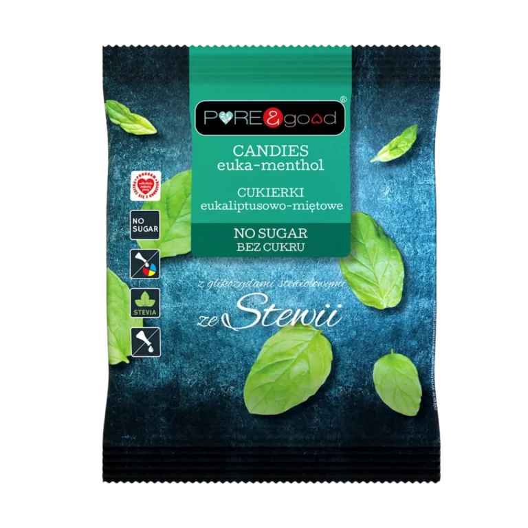 Eukalipto ir mėtos saldainiai su stevija | Pure&Good (50 g)