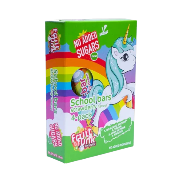 „UNICORN“ braškių skonio juostelės, be pridėtinio cukraus | FruitFunk (80 g)