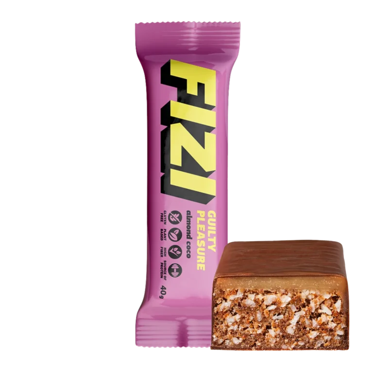 Batonėlis su šokolado glazūra „ALMOND COCO”, be pridėtinio cukraus | Fizi (40 g)