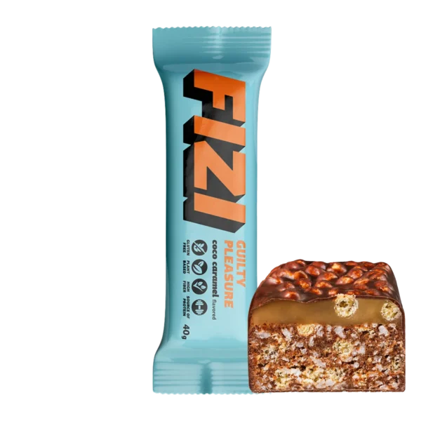 Batonėlis su šokolado glazūra „COCO CARAMEL”, be pridėtinio cukraus | Fizi (40 g)
