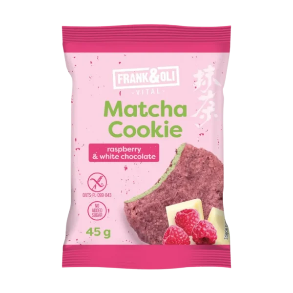 Avižinis matcha ir aviečių sausainis su baltuoju šokoladu | Frank & Oli (45 g)