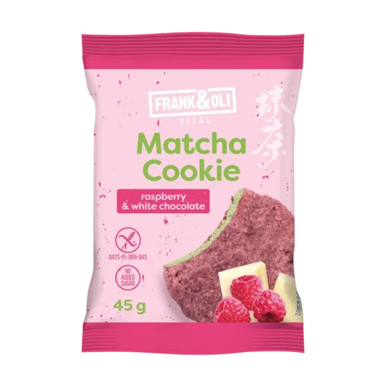 Avižinis matcha ir aviečių sausainis su baltuoju šokoladu | Frank & Oli (45 g)