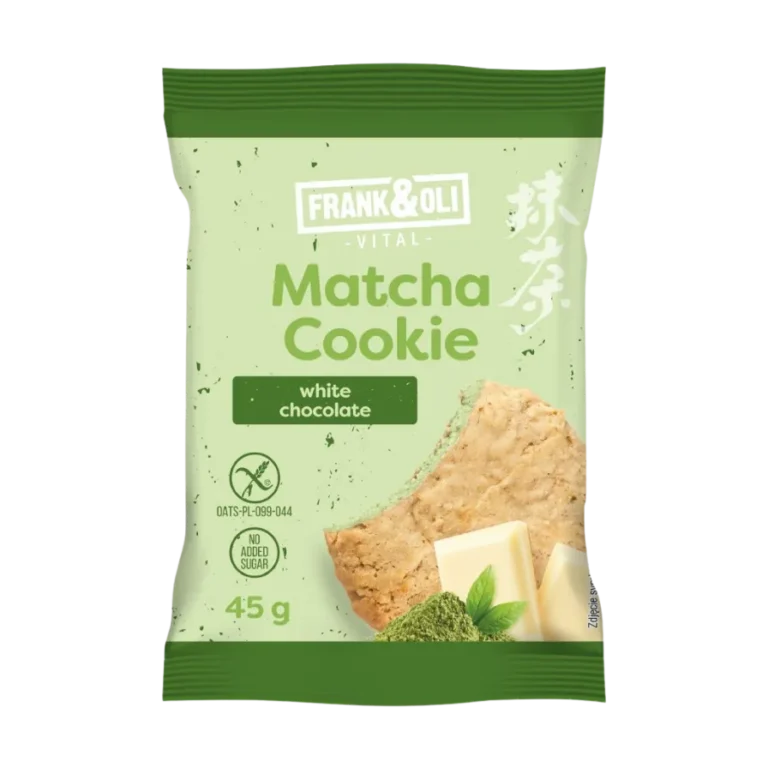 Avižinis matcha ir baltojo šokolado sausainis | Frank & Oli (45 g)