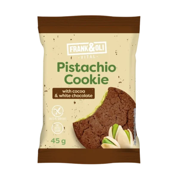 Avižinis pistacijų sausainis su kakava ir baltuoju šokoladu | Frank&Oli (45 g)