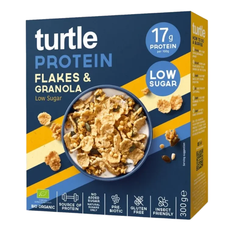 Ekologiški baltyminiai dribsniai su granola | Turtle (300 g)