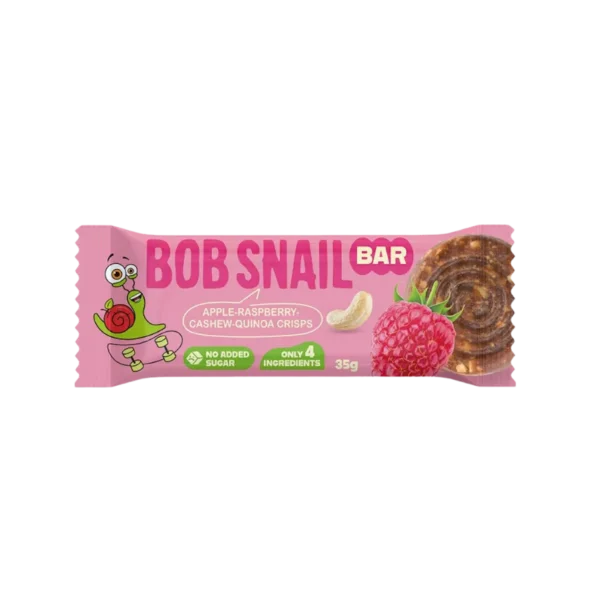 Obuolių, aviečių ir anakardžių batonėlis be pridėtinio cukraus | Bob Snail 35g