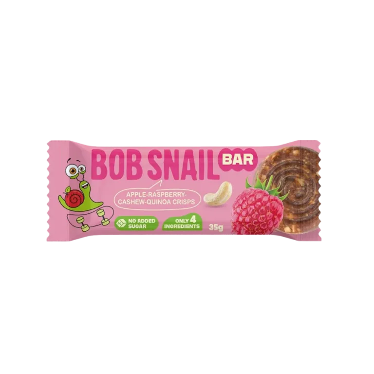 Obuolių, aviečių ir anakardžių batonėlis be pridėtinio cukraus | Bob Snail 35g