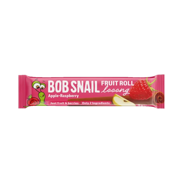 Užkandžių suktinukas obuolys – avietė | Bob Snail (15 g)