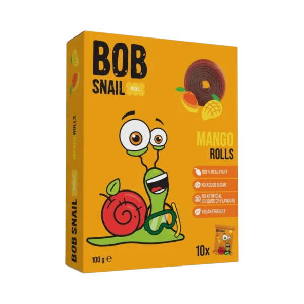 Mangų suktinukų rinkinys, be pridėtinio cukraus | Bob Snail (10 x 10 g)