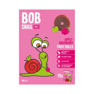 Obuolių ir aviečių suktinukų rinkinys, be pridėtinio cukraus | Bob Snail (10 x 10 g)