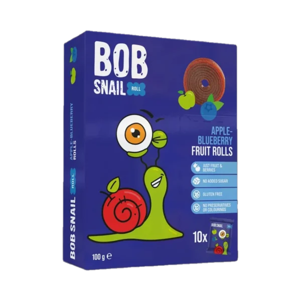 Obuolių ir mėlynių suktinukų rinkinys, be pridėtinio cukraus | Bob Snail (10 x 10 g)