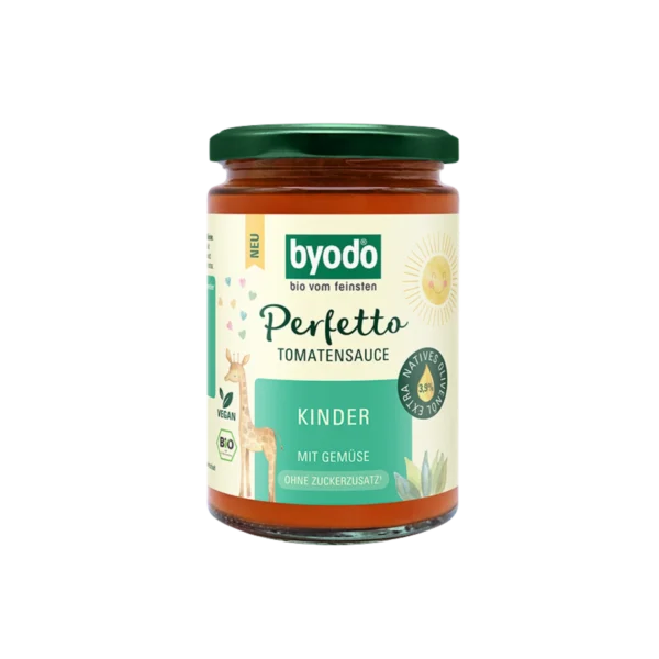 Ekologiškas pomidorų padažas su daržovėmis vaikams, be pridėtinio cukraus | BYODO (340 g)