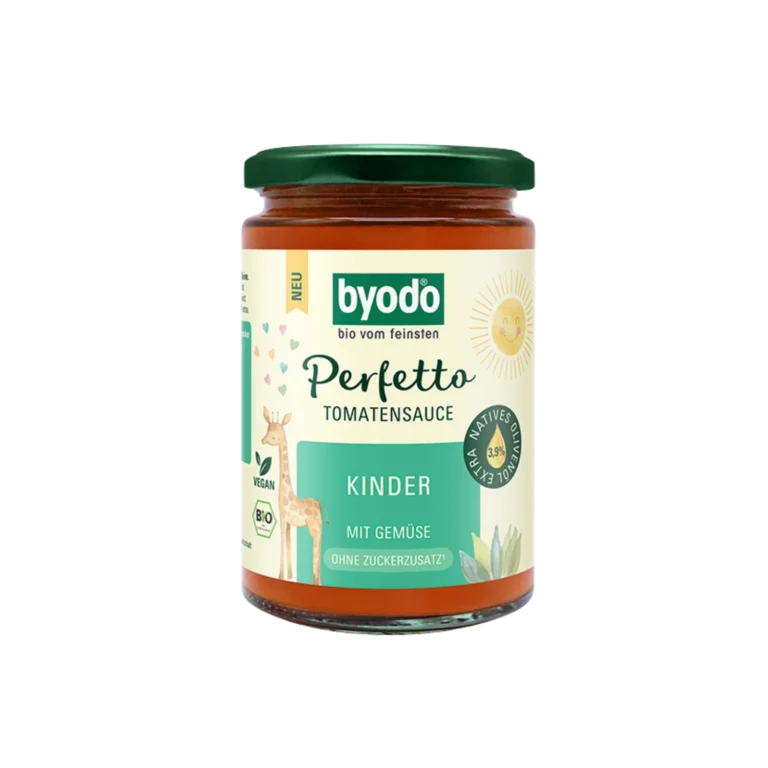Ekologiškas pomidorų padažas su daržovėmis vaikams, be pridėtinio cukraus | BYODO (340 g)