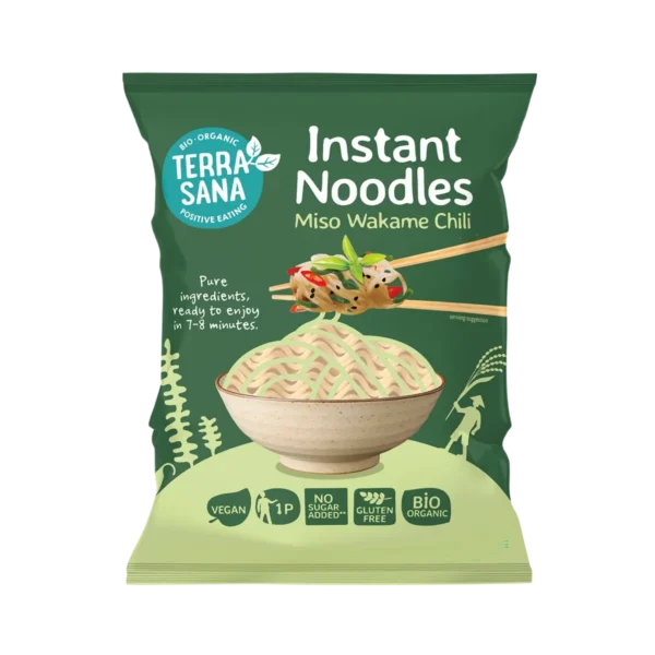 Ekologiška greitai paruošiama sriuba su miso, wakame ir čili, be glitimo | Terrasana 90 g