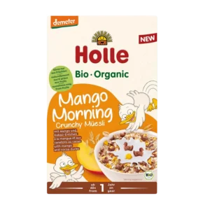 Ekologiška viso grūdo avižiniai dribsniai su mangais | Holle (200 g)