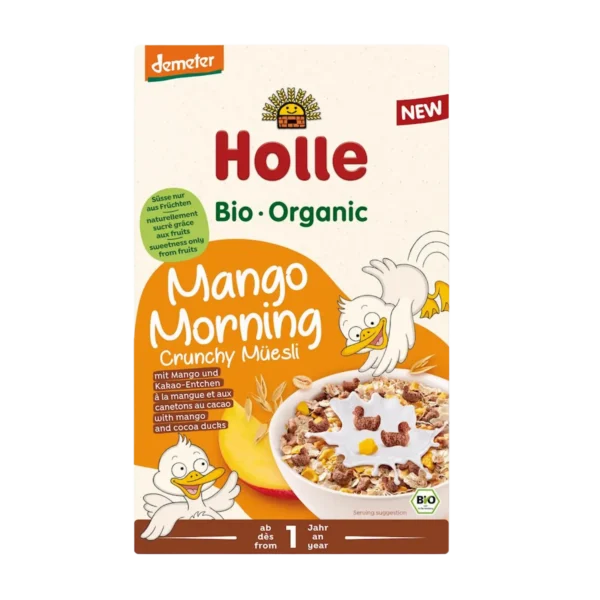 Ekologiška viso grūdo avižiniai dribsniai su mangais | Holle (200 g)