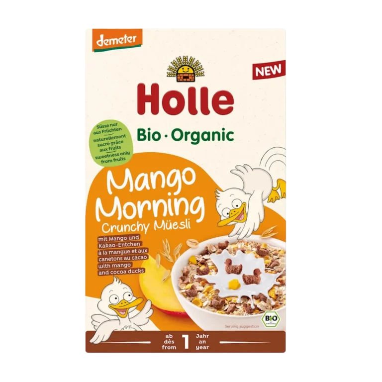 Ekologiška viso grūdo avižiniai dribsniai su mangais | Holle (200 g)
