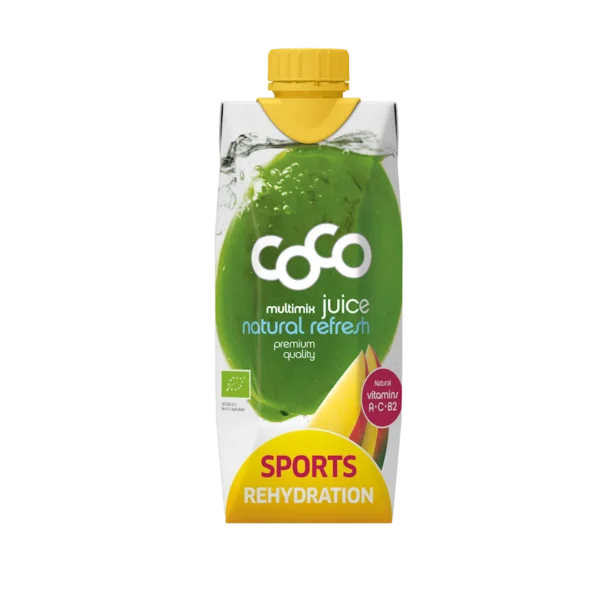 Ekologiškas kokosų vanduo „Sports Rehydration“ su mangais | COCO (500 ml)