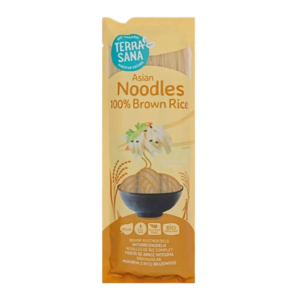Ekologiški rudųjų ryžių NOODLES makaronai, be glitimo | TERRASANA (250 g)