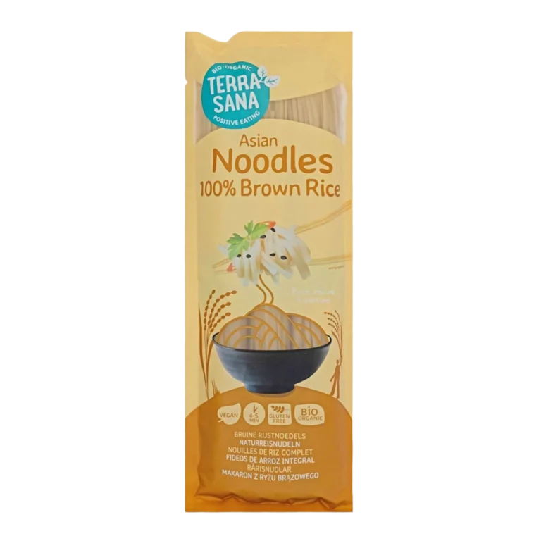 Ekologiški rudųjų ryžių NOODLES makaronai, be glitimo | TERRASANA (250 g)