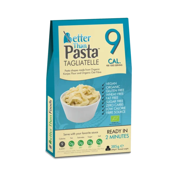 Ekologiški makaronai TAGLIATELLE iš Konjaco šaknies, be glitimo | Better Than Foods (385 g)