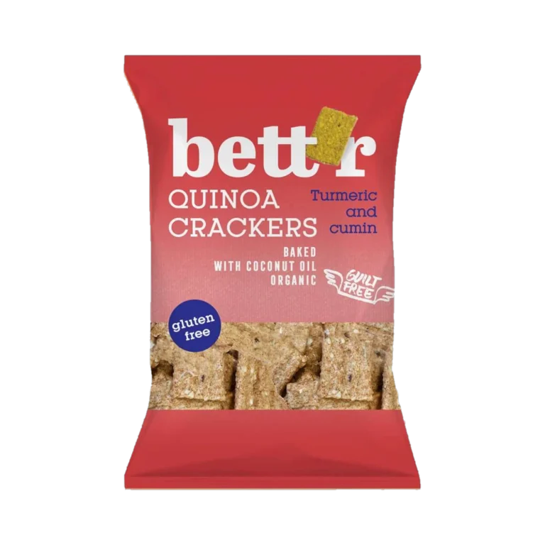 Ekologiški bolivinės balandos krekeriai su ciberžole ir kuminu, be glitimo | bett’r (100 g)