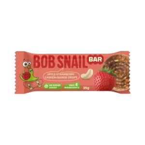Obuolių, braškių ir anakardžių batonėlis be pridėtinio cukraus | Bob Snail (35 g)
