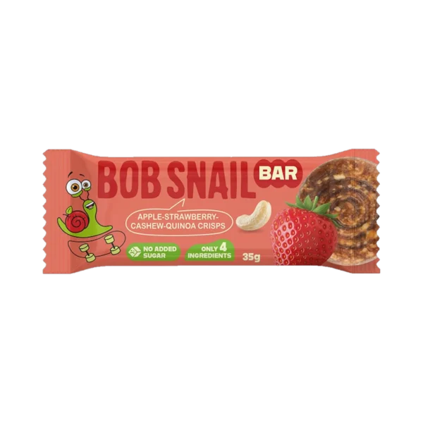 Obuolių, braškių ir anakardžių batonėlis be pridėtinio cukraus | Bob Snail (35 g)