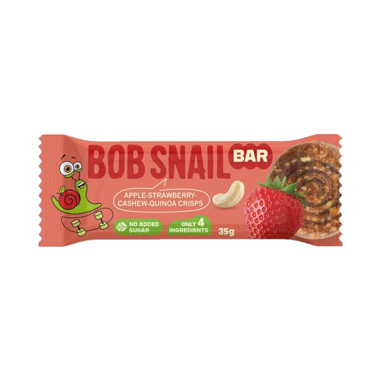 Obuolių, braškių ir anakardžių batonėlis be pridėtinio cukraus | Bob Snail (35 g)