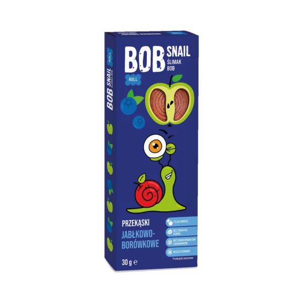Obuolių ir mėlynių užkandis, be pridėtinio cukraus | Bob Snail (30 g)