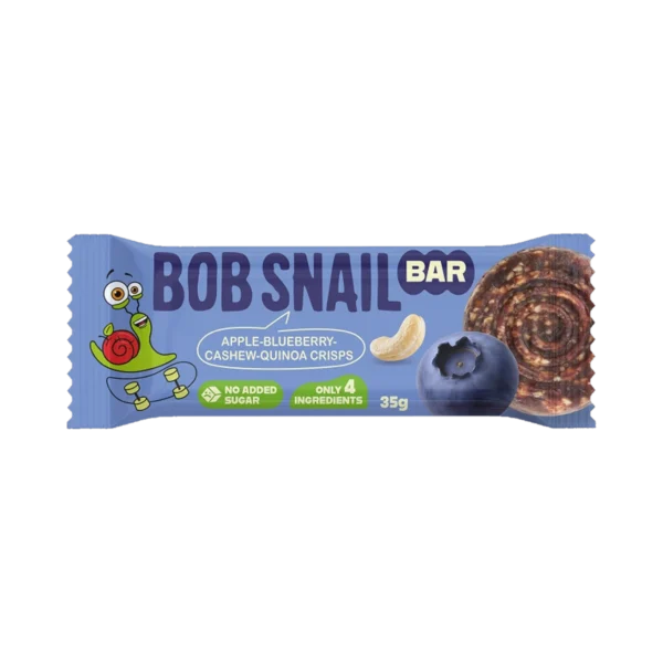 Obuolių, mėlynių ir anakardžių batonėlis be pridėtinio cukraus | Bob Snail (35 g)