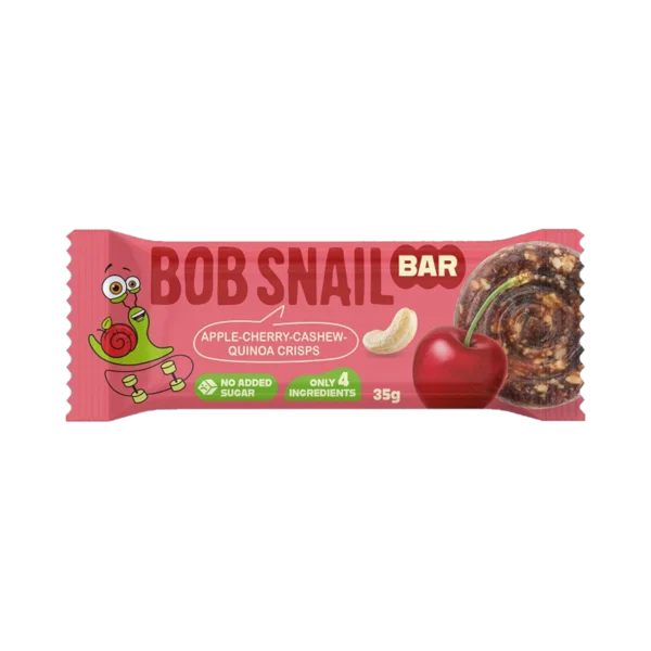Obuolių, vyšnių ir anakardžių batonėlis be pridėtinio cukraus | Bob Snail (35 g)