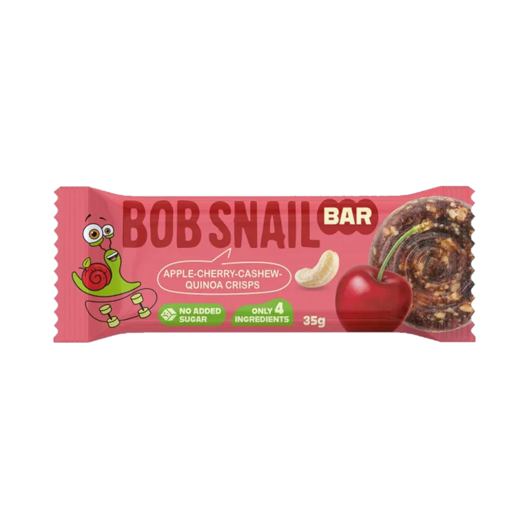 Obuolių, vyšnių ir anakardžių batonėlis be pridėtinio cukraus | Bob Snail (35 g)