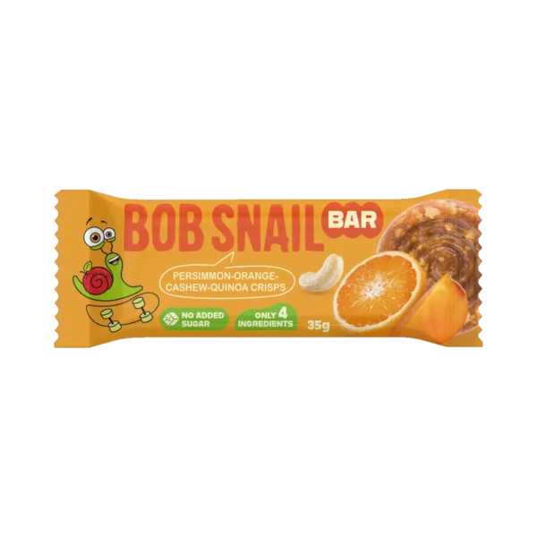 Persimono, apelsino ir anakardžių riešutų batonėlis be pridėtinio cukraus | Bob Snail (35 g)