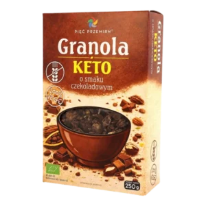Ekologiška šokolado skonio KETO granola, be glitimo | PIĘĆ PRZEMIAN (250 g)