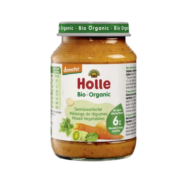 Ekologiška daržovių tyrė, be pridėtinio cukraus | HOLLE (190 g)