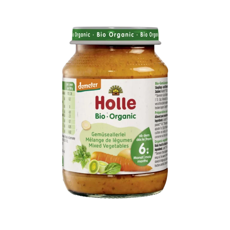 Ekologiška daržovių tyrė, be pridėtinio cukraus | HOLLE (190 g)