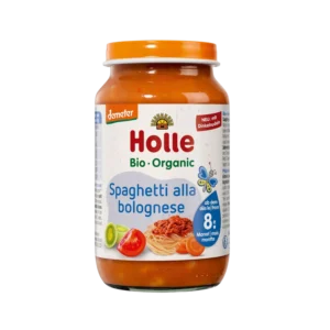 Ekologiška spagečių su bolonijos padažu skonio tyrelė, be pridėtinio cukraus | Holle (220 g)
