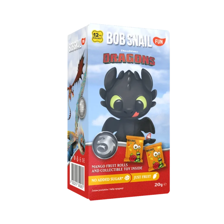 Mangų užkandis su žaisliuku viduje, be pridėtinio cukraus | Bob Snail (20 g)