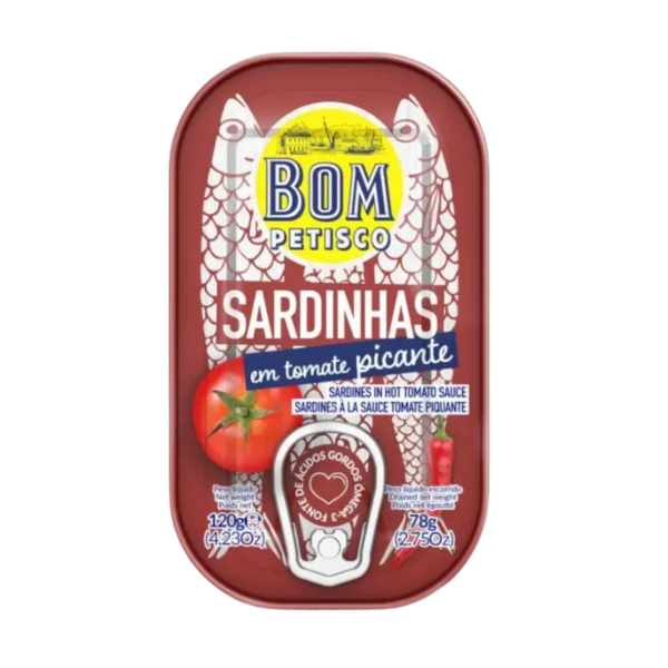 Portugalinės sardinės aštrame pomidorių padaže | BOM PETISCO (120 g)