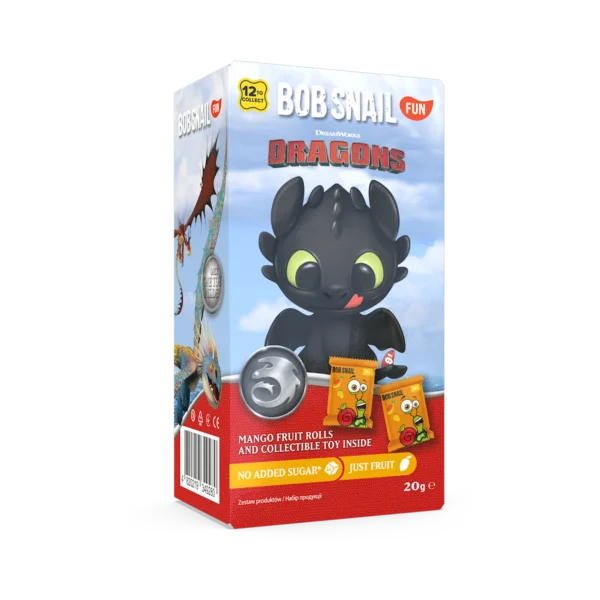 Mangų užkandis su žaisliuku viduje, be pridėtinio cukraus | Bob Snail (20 g)