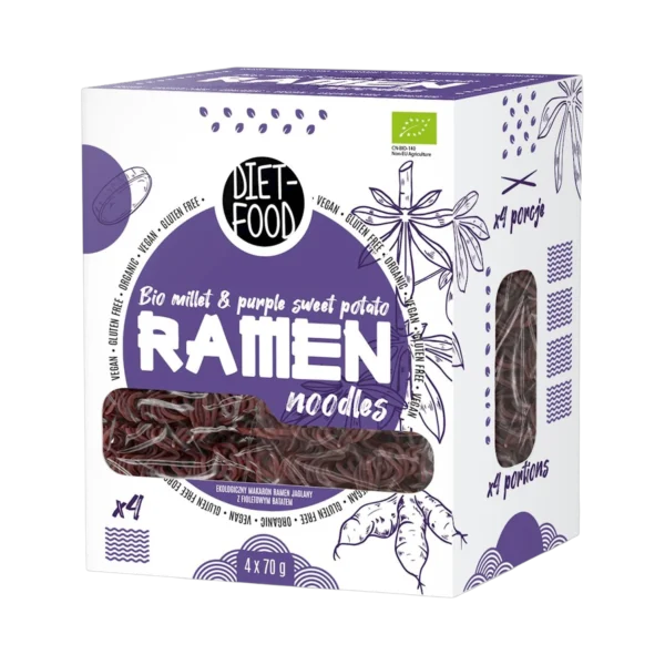 Ekologiški sorų ir rudųjų ryžių RAMEN makaronai, be glitimo | DIET-FOOD (280 g)