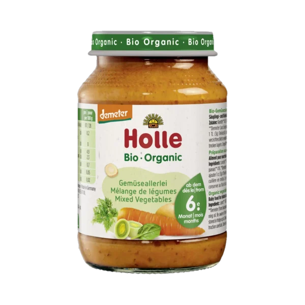 Ekologiška daržovių tyrė, be pridėtinio cukraus | Holle (190 g)