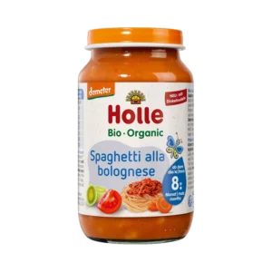 Ekologiška tyrelė „Spagečiai su Bolonijos padažu”, be pridėtinio cukraus | Holle (220 g)