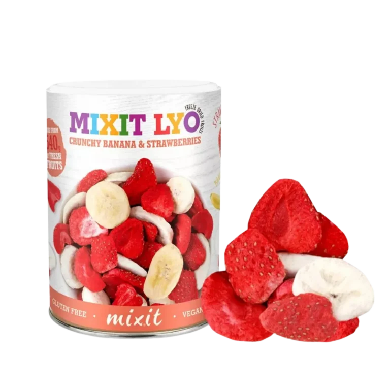 Liofilizuoti bananai ir braškės | Mixit (80 g)