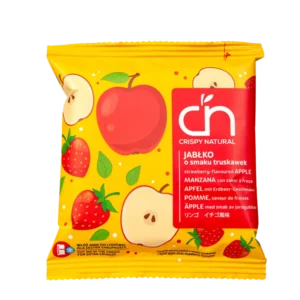 Traškios džiovintos obuolių skiltelės su braškių skoniu | Crispy Natural (18 g)