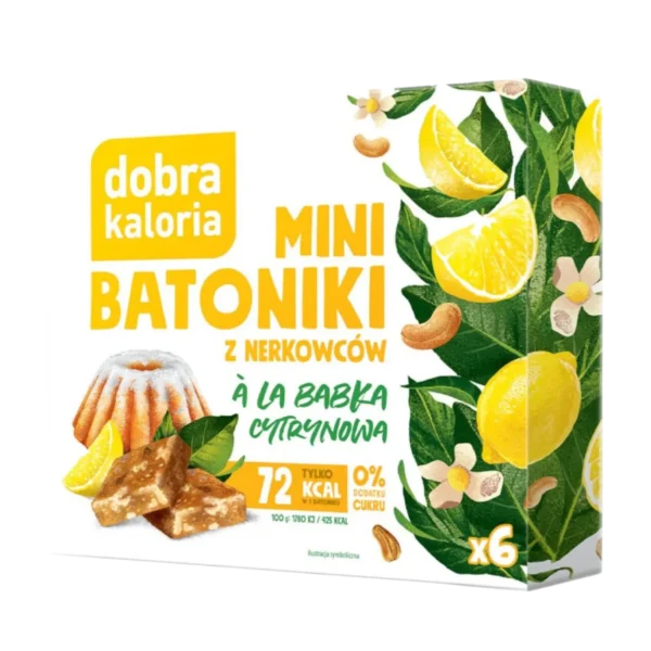 Anakardžių riešutų mini batonėliai „Citrininė babka“ | Dobra Kaloria (102 g)