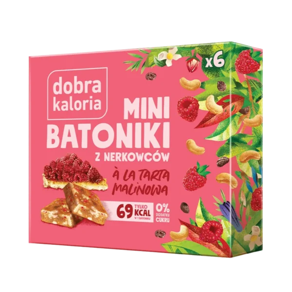 Anakardžių mini batonėliai „Aviečių pyragaitis“ | Dobra Kaloria (102 g)