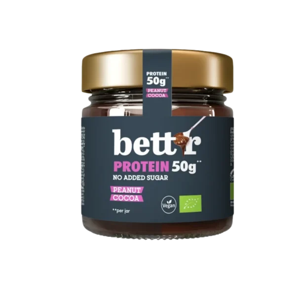 Ekologiškas baltyminis kremas su žemės riešutais, be pridėtinio cukraus | BETT'R (250 g)