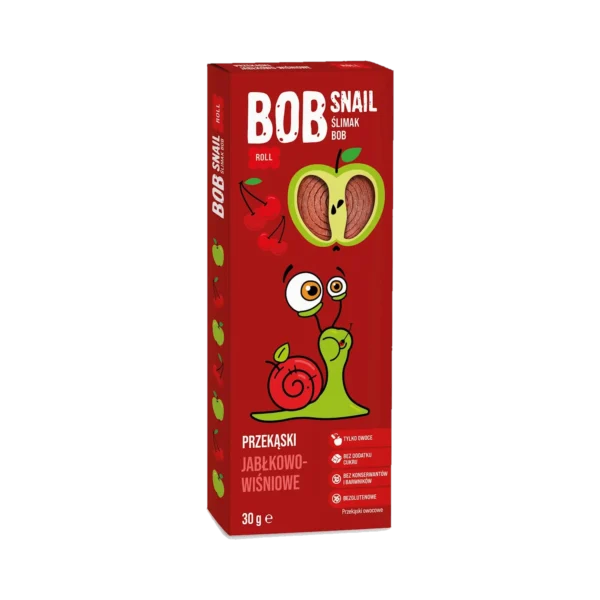 Obuolių ir vyšnių užkandis, be pridėtinio cukraus | Bob Snail (30 g)